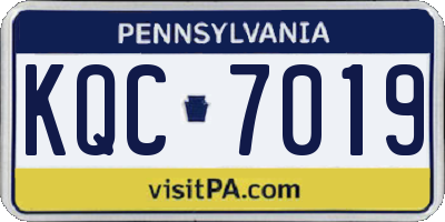 PA license plate KQC7019