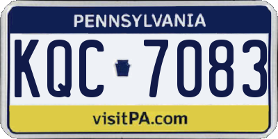 PA license plate KQC7083