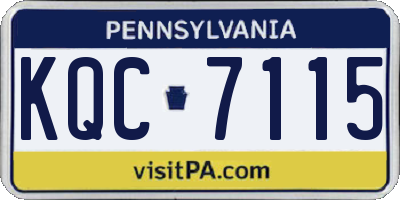 PA license plate KQC7115