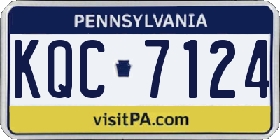 PA license plate KQC7124