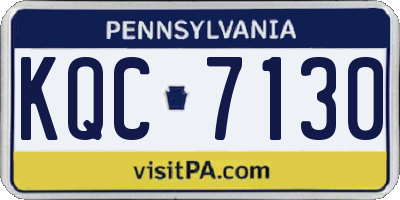 PA license plate KQC7130