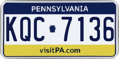 PA license plate KQC7136