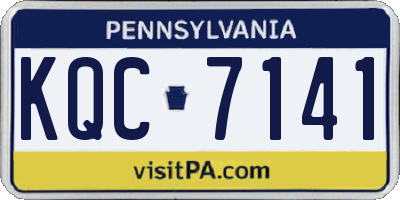 PA license plate KQC7141