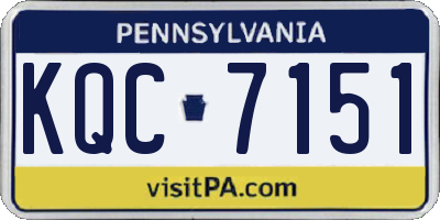 PA license plate KQC7151