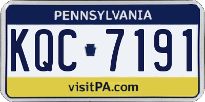 PA license plate KQC7191