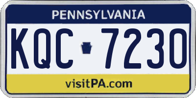 PA license plate KQC7230