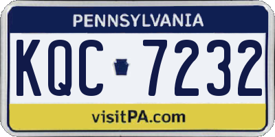PA license plate KQC7232