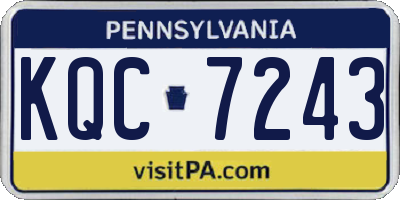 PA license plate KQC7243