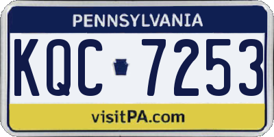 PA license plate KQC7253