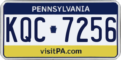 PA license plate KQC7256