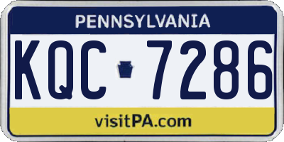 PA license plate KQC7286