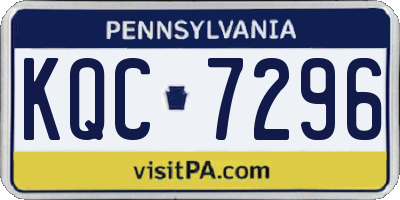 PA license plate KQC7296