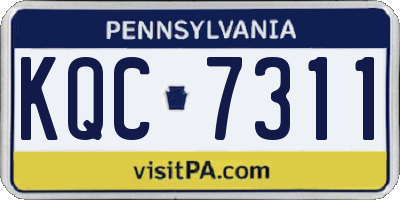 PA license plate KQC7311