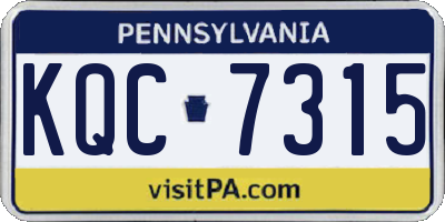 PA license plate KQC7315