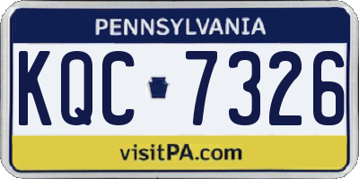 PA license plate KQC7326