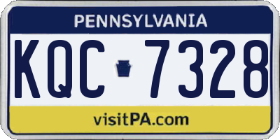 PA license plate KQC7328