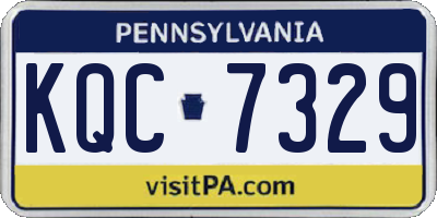 PA license plate KQC7329