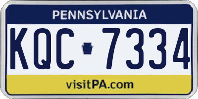 PA license plate KQC7334