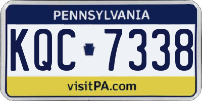PA license plate KQC7338