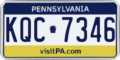 PA license plate KQC7346