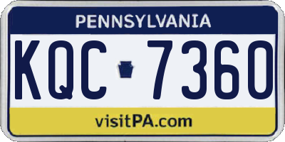 PA license plate KQC7360