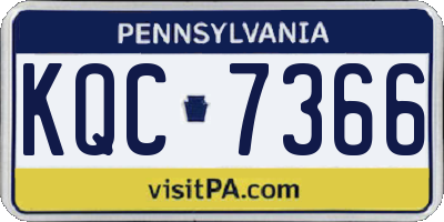 PA license plate KQC7366