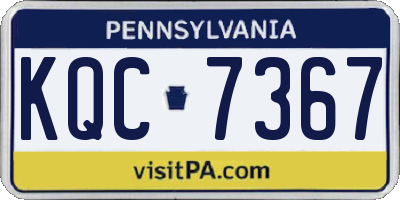 PA license plate KQC7367