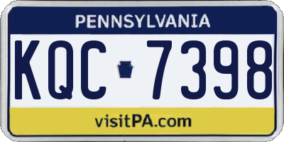 PA license plate KQC7398