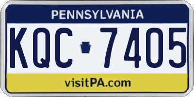PA license plate KQC7405