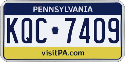 PA license plate KQC7409