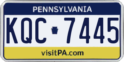 PA license plate KQC7445