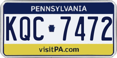 PA license plate KQC7472