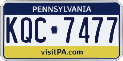 PA license plate KQC7477