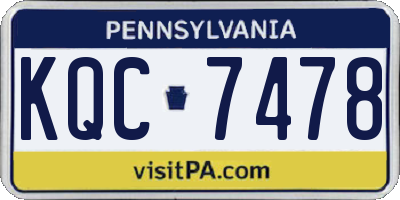 PA license plate KQC7478