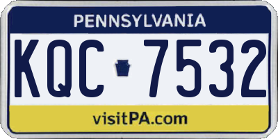 PA license plate KQC7532