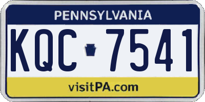 PA license plate KQC7541