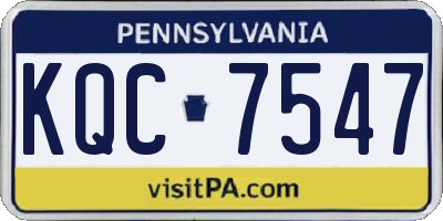 PA license plate KQC7547