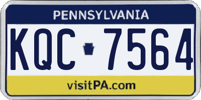 PA license plate KQC7564