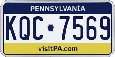PA license plate KQC7569