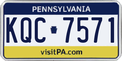 PA license plate KQC7571