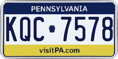 PA license plate KQC7578