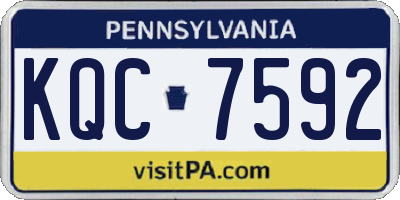 PA license plate KQC7592