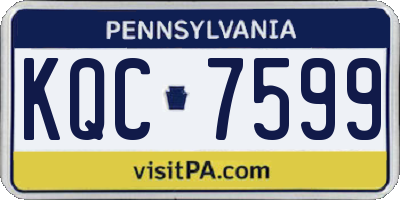 PA license plate KQC7599