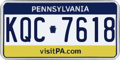 PA license plate KQC7618