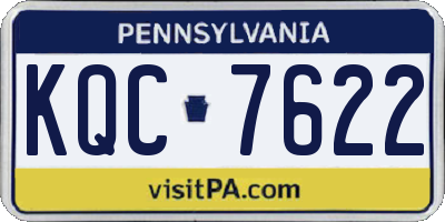 PA license plate KQC7622