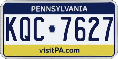 PA license plate KQC7627