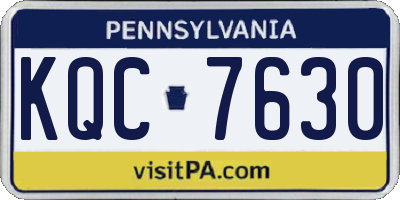 PA license plate KQC7630