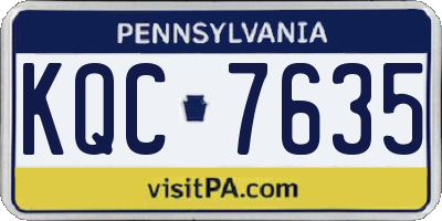 PA license plate KQC7635