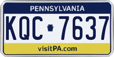 PA license plate KQC7637