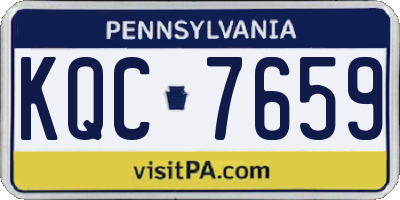 PA license plate KQC7659